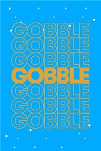 Retro Gobble Gobble Thanksgiving Turkey Journal Notebook