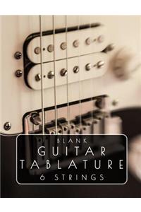 Blank Guitar Tablature 6 Strings: Manuscript Tab Music Notebook for 6 String Guitar Sheet Music Staff Paper