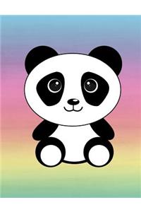 Watercolor Rainbow Panda Bear Notebook