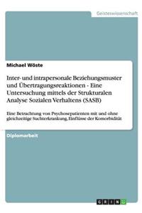 Inter- und intrapersonale Beziehungsmuster und Übertragungsreaktionen - Eine Untersuchung mittels der Strukturalen Analyse Sozialen Verhaltens (SASB)