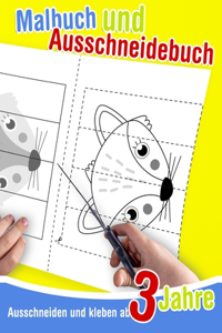 Ausschneiden und kleben ab 3 Jahre - Malbuch und Ausschneidebuch
