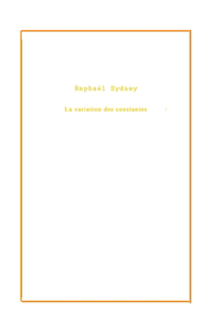 La variation des constantes