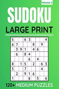 Sudoku Large Print 120+ Medium Puzzles