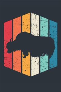 Vintage Yak Notebook - Gift for Yak Lovers - Retro Yak Journal - Yak Diary for Boys and Girls