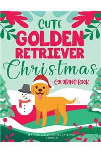 Cute Golden Retriever Christmas Coloring Book