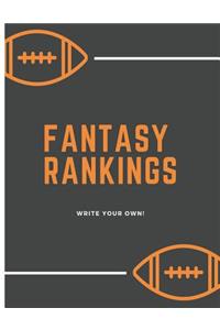 Fantasy Rankings Write Your Own