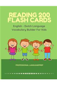 Reading 200 Flash Cards English - Dutch Language Vocabulary Builder For Kids