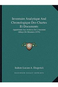 Inventaire Analytique And Chronologique Des Chartes Et Documents