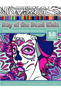 Coloring Books for Grownups Day of the Dead Girls