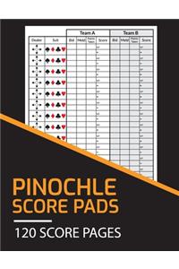 Pinochle Score Pads 120 Score Pages