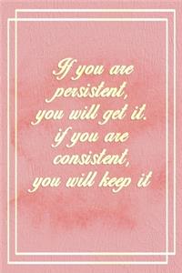If You Are Persistent, You Will Get It. If You Are Consistent, You Will Keep It