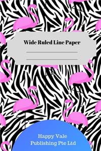 Cute Flamingo Theme Wide Ruled Line Paper