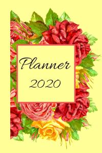 2020 Planner: Daily Agenda / Calendar Floral Design Book with Contact List & Monthly Planning Pages