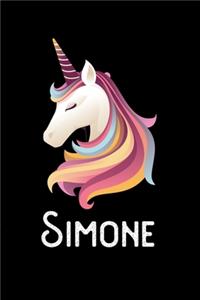 Simone: Personalized Custom Name Unicorn Themed Monthly 2020 Planner (Calendar, To Do List, Monthly Budget, Grocery List, Yearly Financial Goals) Gift for G