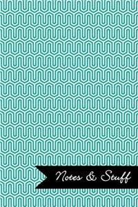 Notes & Stuff Lined Notebook With Persian Green Key Maze Pattern Cover