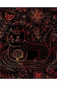 Bullet Journal Notebook Cute Cat in Flowers Pattern 8