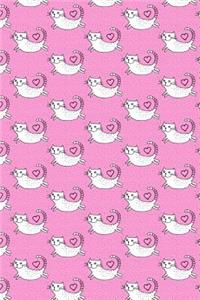 Journal Notebook For Cat Lovers Flying Cats Pattern 2