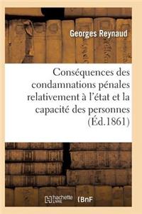 Conséquences Des Condamnations Pénales Relativement À l'État Et La Capacité Des Personnes