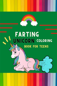 Farting unicorn coloring book for teens