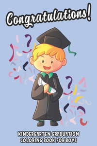 Kindergarten Graduation Coloring Book For Boys