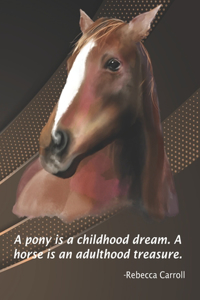 pony is a childhood dream. A horse is an adulthood treasure.