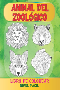 Libro de colorear - Nivel fácil - Animal del zoológico