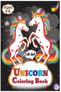 Cute Girl Unicorn Coloring Book