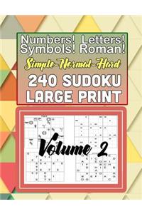 Simple-Normal-Hard 240 Sudoku Large Print