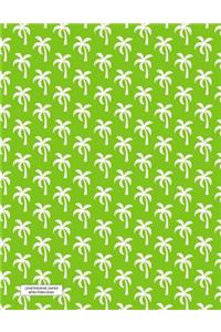 Lined Notebook Journal White Palms Green