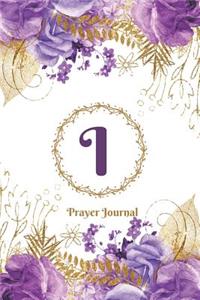 Praise and Worship Prayer Journal - Purple Rose Passion - Monogram Letter I