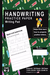 Handwriting Practice Paper Writing Pad