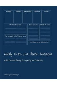 Weekly To Do List Planner Notebook