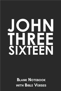 John Three Sixteen Blank Notebook with Bible Verses