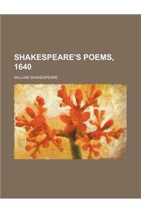 Shakespeare's Poems, 1640