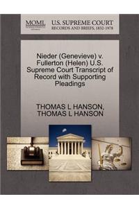 Nieder (Genevieve) V. Fullerton (Helen) U.S. Supreme Court Transcript of Record with Supporting Pleadings