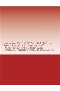 Violations Of 21 CFR Part 820 Quality System Regulation, Subparts D-F