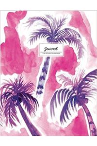 Pink & Purple Watercolor Journal: Palm Trees Tropical Notebook, Large (Watercolor Soft Cover Notebook)