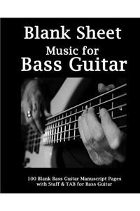 Blank Sheet Music For Bass Guitar-Action Cover