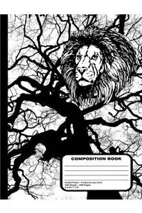Wild Lion Composition Notebook 200 Graph Paper Pages