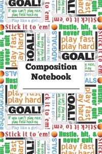 Composition Notebook - Field Hockey Word Cloud Pattern