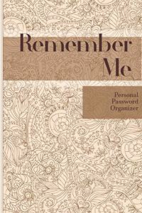 Remember Me Personal Password Organizer