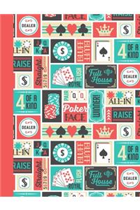 Patchwork Poker Phrases Composition Notebook