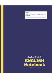 English Notebook - AmyTmy Notebook - 140 pages - 7.44 x 9.69 inch - Matte Cover
