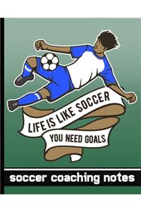 Life is Like Soccer - You Need Goals - Soccer Coaching Notebook