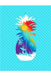 Pineapple Surf Beach Notebook - 5x5 Graph Paper