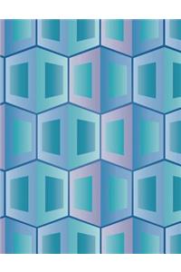 Geometric Blue Notebook - Wide Ruled