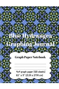 Graph Paper Notebook - Blue Hydrangea Graphing Journal