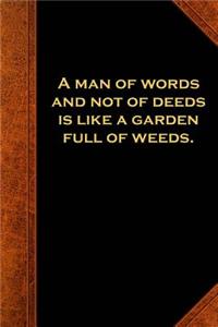 Ben Franklin Quote Journal Man Word Deeds Vintage Style