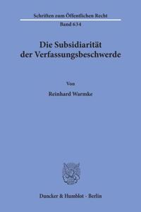 Die Subsidiaritat Der Verfassungsbeschwerde