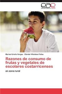 Razones de consumo de frutas y vegetales de escolares costarricenses